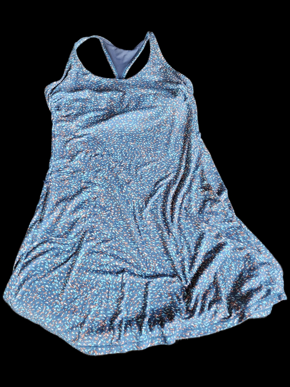 Prana Blue Speckle Racerback Midi Dress